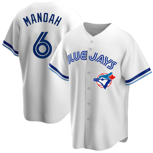Youth Toronto Blue Jays Alek Manoah Replica White Home Cooperstown Collection Jersey